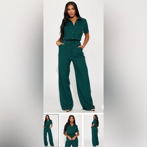 Come find me line green jumpsuit